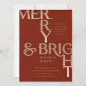 Invitation Joyeux et brillant minimal fête de Noël (Devant)