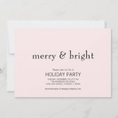 Invitation Joyeux et brillant Noël rose et noir (Devant)