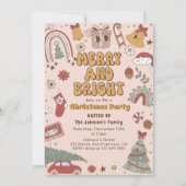 Invitation Joyeux et brillant Retro Noël Fête de Noël (Devant)