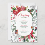 Invitation Joyeux et clair Aquarelle Botanique de Noël (Devant)