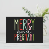 Invitation Joyeux et grossesse mère Noël (Debout devant)