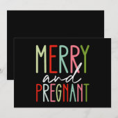 Invitation Joyeux et grossesse mère Noël (Devant / Derrière)