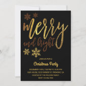 Invitation Joyeux et lumineux | Black Gold Christmas (Devant)