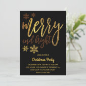 Invitation Joyeux et lumineux | Black Gold Christmas (Debout devant)