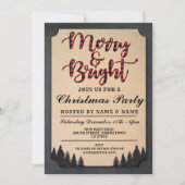 Invitation Joyeux et lumineux Noël de contrôle de vacances de (Devant)