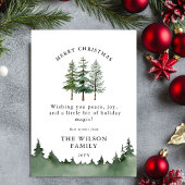 Invitation Joyeux et lumineux - Noël de la forêt d'aquarelle