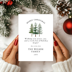 Invitation Joyeux et lumineux - Noël de la forêt d'aquarelle