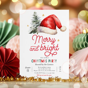Invitation Joyeux et lumineux Noël Famille Fête de Fêtes