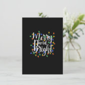 Invitation Joyeux et lumineux Noël Lumières Famille Matching (Debout devant)