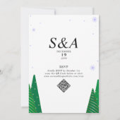 Invitation Joyeux et marié moderne Noël étoile Arbre Mariage (Dos)