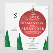 Invitation Joyeux et marié moderne Noël étoile Arbre Mariage (Devant / Derrière)