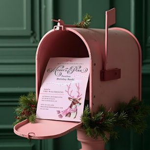 Invitation Joyeux et rose Fun Vacances Bassin Reinder Écharpe