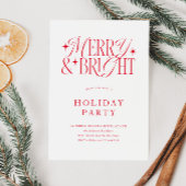 Invitation Joyeux et rouge vif minimaliste