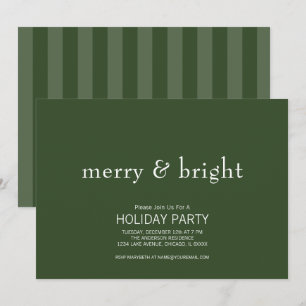 Invitation Joyeux et vert brillant Noël