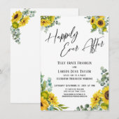 Invitation Joyeux Eucalyptus Tournesol Fête (Devant / Derrière)