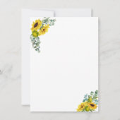 Invitation Joyeux Eucalyptus Tournesol Fête (Dos)