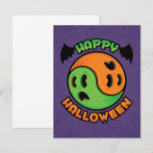 Invitation Joyeux fantôme d'Halloween Yin-Yang (Devant / Derrière)