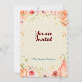 Invitation Joyeux festin Thanksgiving Diner Personnaliser (Dos)