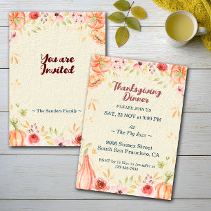 Invitation Joyeux festin Thanksgiving Diner Personnaliser