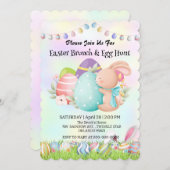 Invitation Joyeux fête de Pâques de l'arc-en-ciel (Devant / Derrière)