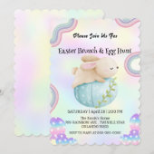 Invitation Joyeux fête de Pâques de l'arc-en-ciel (Devant / Derrière)