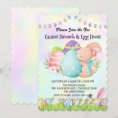 Invitation Joyeux fête de Pâques de l'arc-en-ciel (Devant / Derrière)