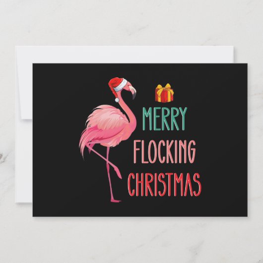 Invitation Joyeux flocage Noël Funny Flamant rose Vacances (Devant)