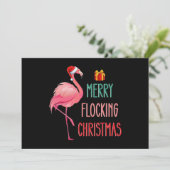 Invitation Joyeux flocage Noël Funny Flamant rose Vacances (Debout devant)