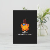 Invitation Joyeux Friendsgiving drôle dinde amis donnent Th (Debout devant)
