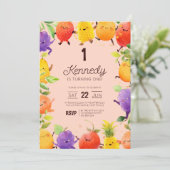 Invitation Joyeux Fruit Thème Anniversaire (Debout devant)