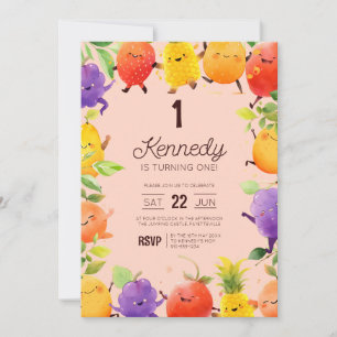Invitation Joyeux Fruit Thème Anniversaire