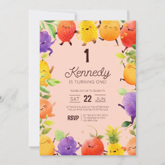 Invitation Joyeux Fruit Thème Anniversaire