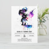 Invitation Joyeux guerrier Ninja Digital Girl Birthday (Debout devant)