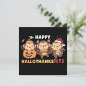 Invitation Joyeux Hallothankmas Singe de Noël Singes Invi (Debout devant)