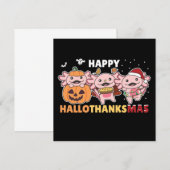 Invitation Joyeux Hallothanksmas Axolotl Noël Axolotls En (Devant / Derrière)