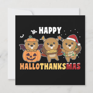 Invitation Joyeux Hallothanksmas Beaver Christmas Beaver Invi