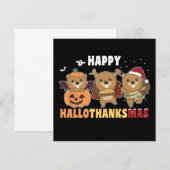 Invitation Joyeux Hallothanksmas Castor Noël Castor Invit (Devant / Derrière)