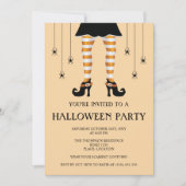 Invitation Joyeux Halloween Avec Jambes De Sorcière Orange Et (Devant)
