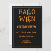 Invitation Joyeux Halloween Black Chat Bat Costume Party (Dos)
