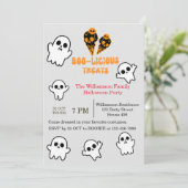 Invitation Joyeux Halloween Boo-licious Party (Debout devant)