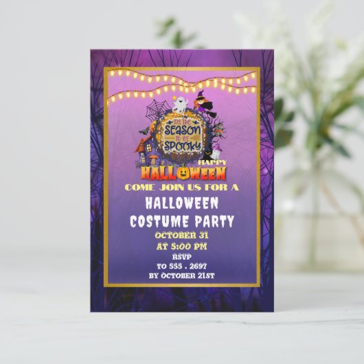 Invitation Joyeux Halloween C'est la saison effrayante de cél (Debout devant)