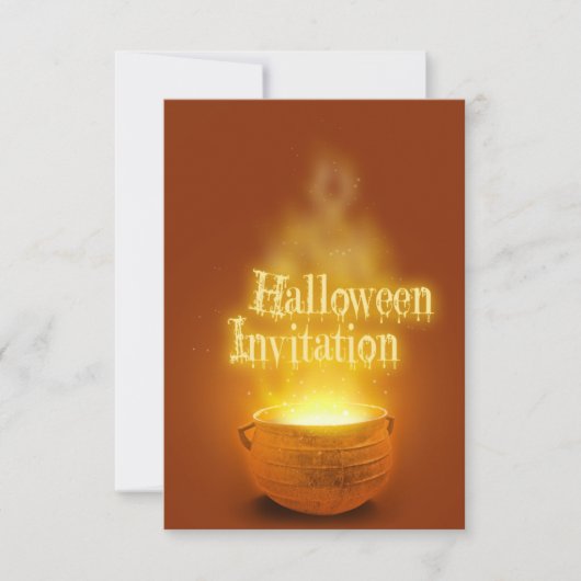 Invitation Joyeux Halloween Chaudron de Sorcière (Devant)