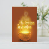 Invitation Joyeux Halloween Chaudron de Sorcière (Debout devant)