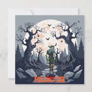 Invitation Joyeux Halloween Chemin Squelette Vers La Fête
