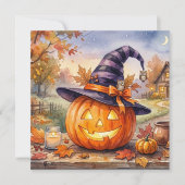 Invitation Joyeux Halloween - Citrouille Vintage (Devant)