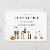 Invitation Joyeux Halloween Cute Éffrayante Watercolor Party (Devant)