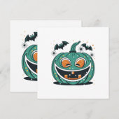 Invitation Joyeux Halloween ! Découpez une citrouille ! (Devant / Derrière)