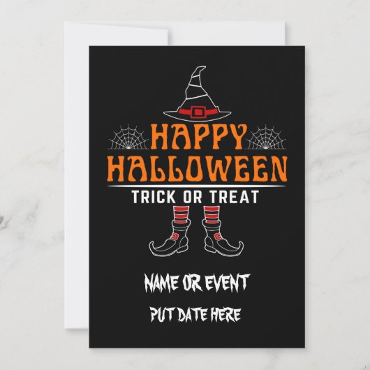Invitation joyeux halloween des friandises ou un sort éditabl (Devant)