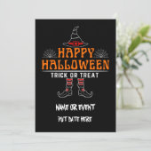 Invitation joyeux halloween des friandises ou un sort éditabl (Debout devant)