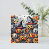 Invitation Joyeux Halloween épouvantable friandise ou farces  (Debout devant)